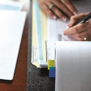 woman with paperwork